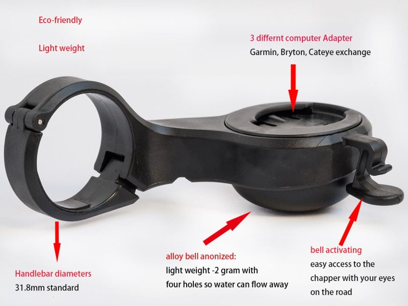 Veilo - 4-in-1 Mount – Computer, Bell, Light & GoPro in One Clean Setup